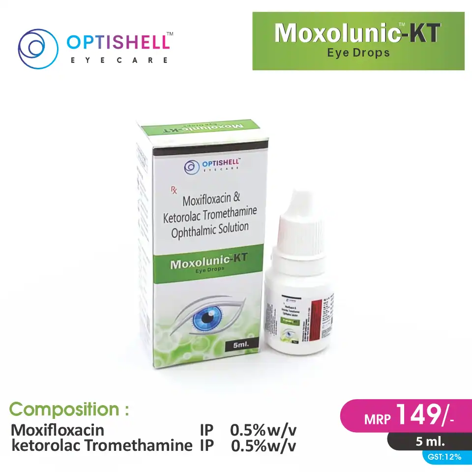 Moxolunic KT Eye Drop at best price in PCD Pharma Franchise for Anti-inflammatory Eye Care.